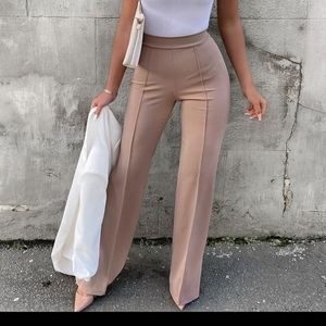 White High waisted dress pants